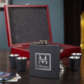 Drew Engraved Blackout Flask & Shot Glass Gift Box