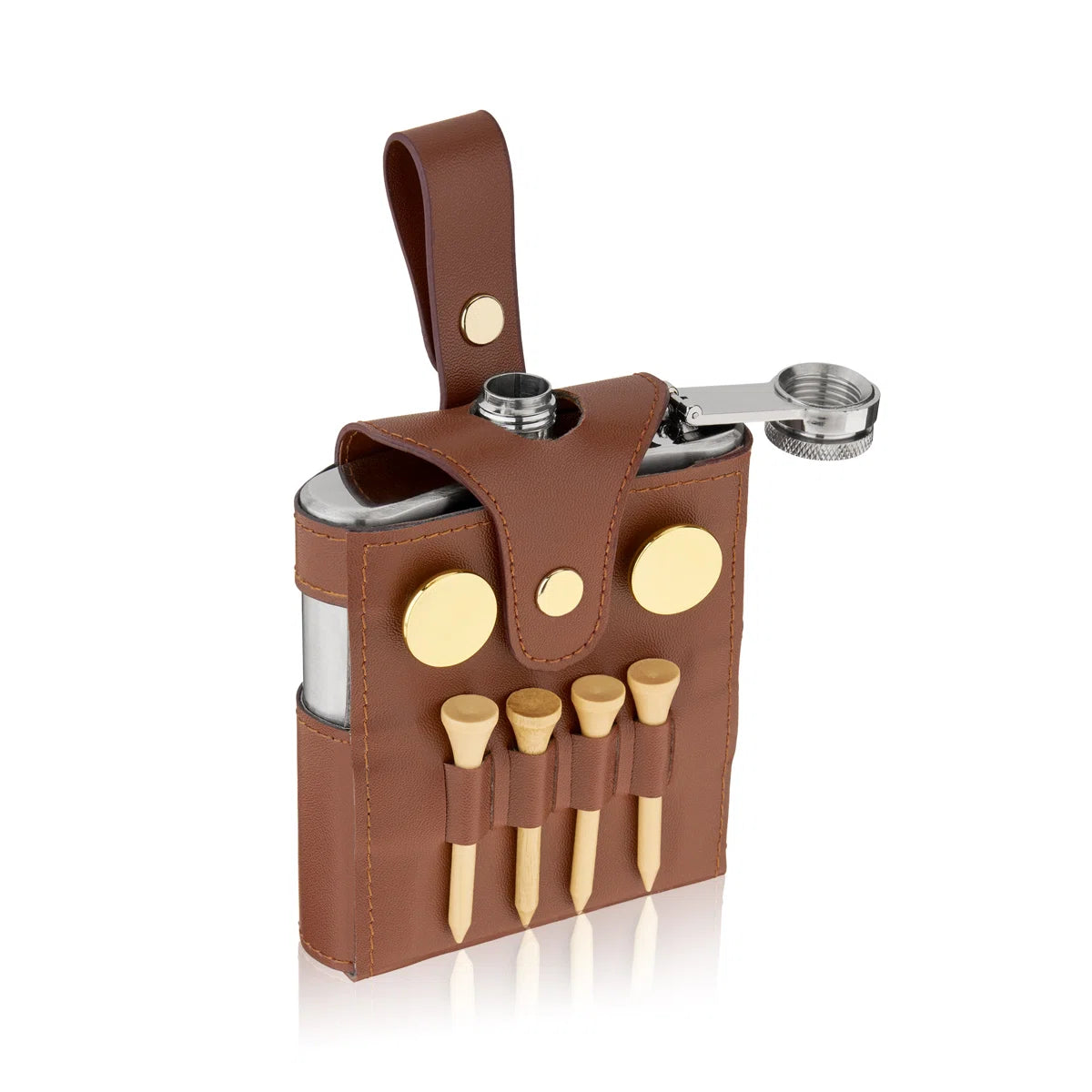 Trueflask 6 oz Golfer's Flask 7-Piece Accessoy Set & Case